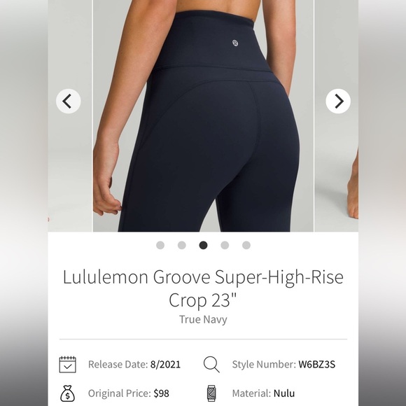 lululemon athletica Dark Blue Crop 23” Leggings - Picture 4 of 6